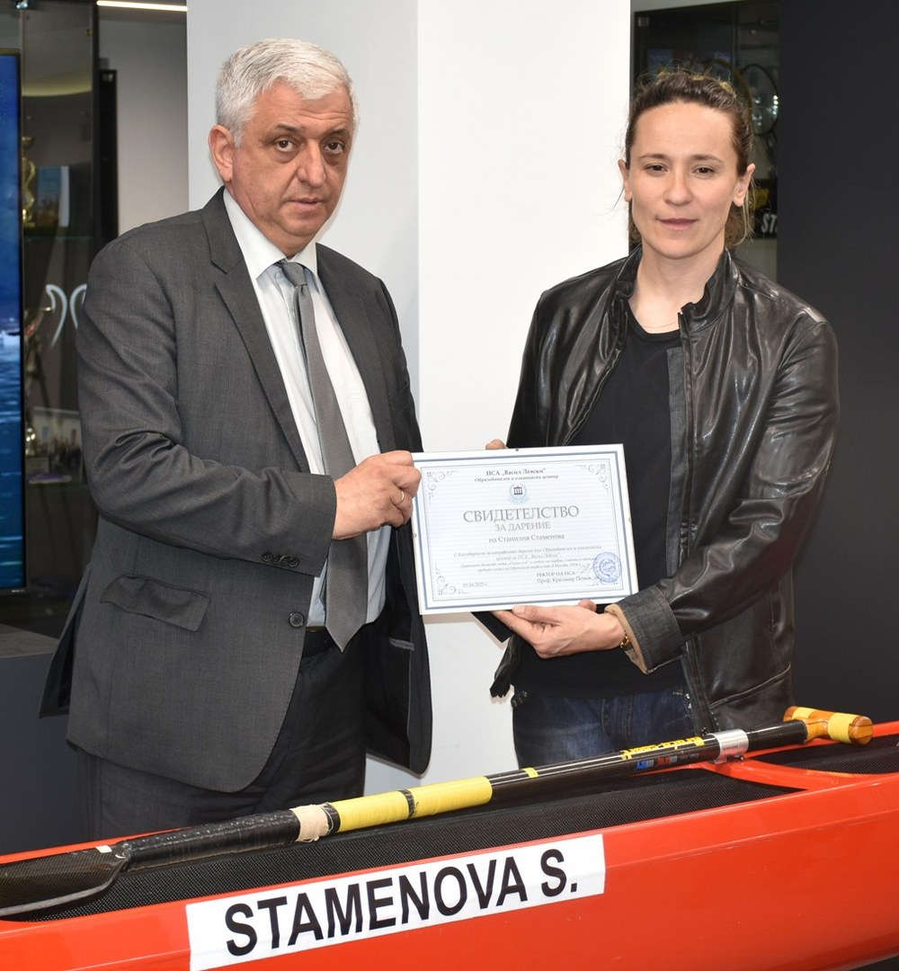 Staniliya Stamenova donated her canoe to the Educational and Olympic Center at NSA